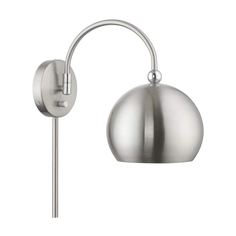 Image 4 Stockton 1 Light Brushed Nickel Swing Arm Wall Lamp more views