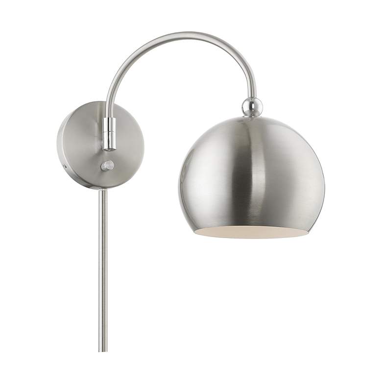 Image 6 Stockton 1 Light Brushed Nickel Swing Arm Wall Lamp more views