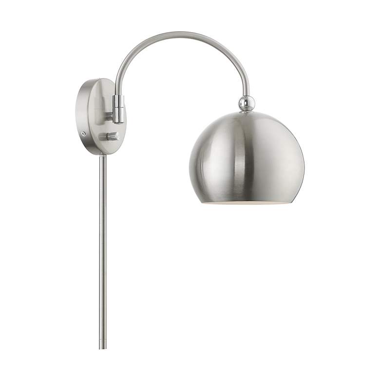 Image 7 Stockton 1 Light Brushed Nickel Swing Arm Wall Lamp more views