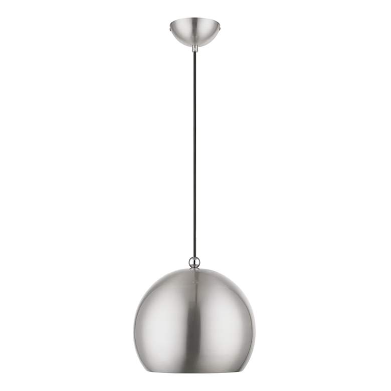 Image 4 Stockton 1 Light Brushed Nickel with Polished Chrome Accents Globe Pendant more views