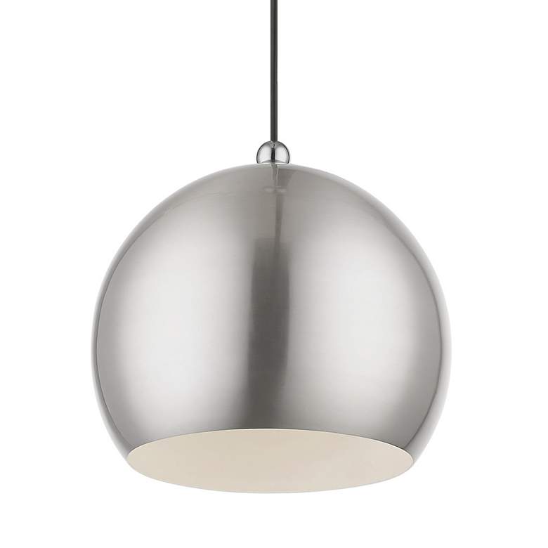 Image 6 Stockton 1 Light Brushed Nickel with Polished Chrome Accents Globe Pendant more views