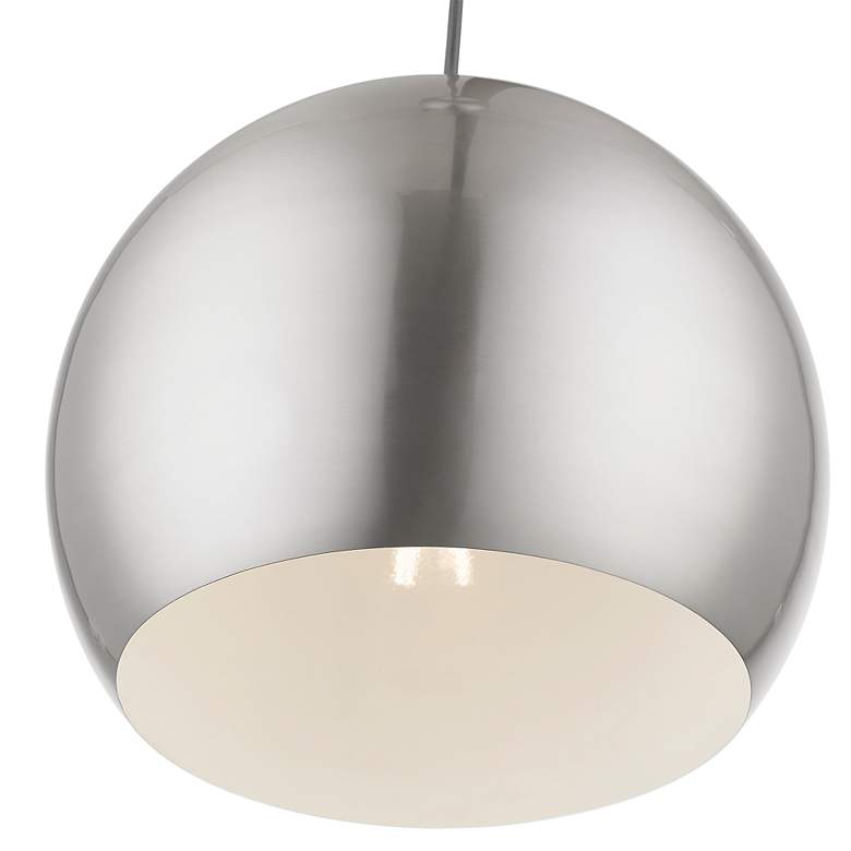 Image 7 Stockton 1 Light Brushed Nickel with Polished Chrome Accents Globe Pendant more views