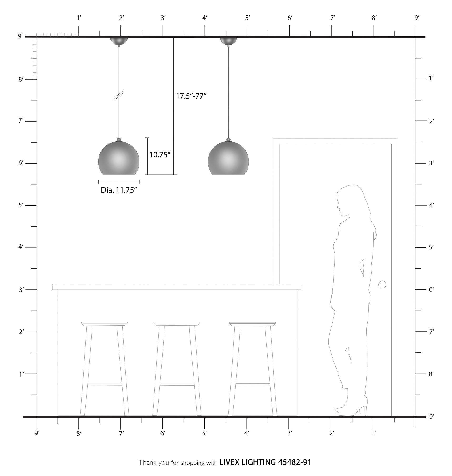 Stockton 1 Light Brushed Nickel with Polished Chrome Accents Globe Pendant