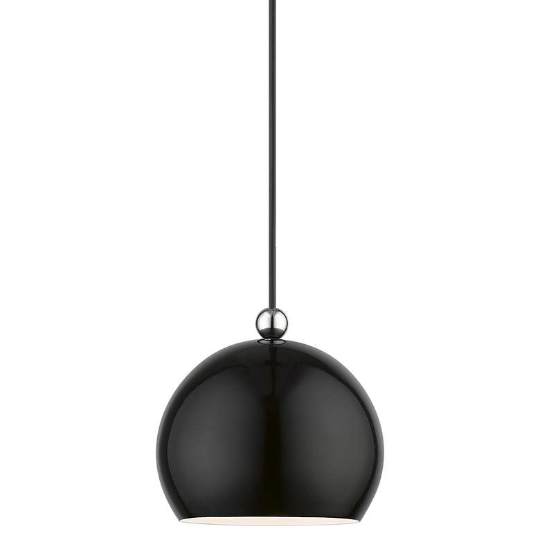 Image 1 Stockton 1 Light Shiny Black Globe Mini Pendant