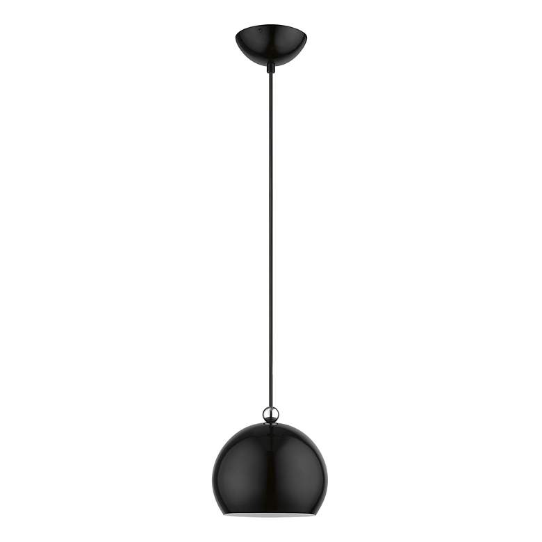 Image 3 Stockton 1 Light Shiny Black Globe Mini Pendant more views