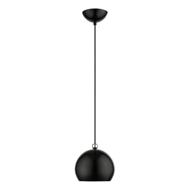 Image 4 Stockton 1 Light Shiny Black Globe Mini Pendant more views