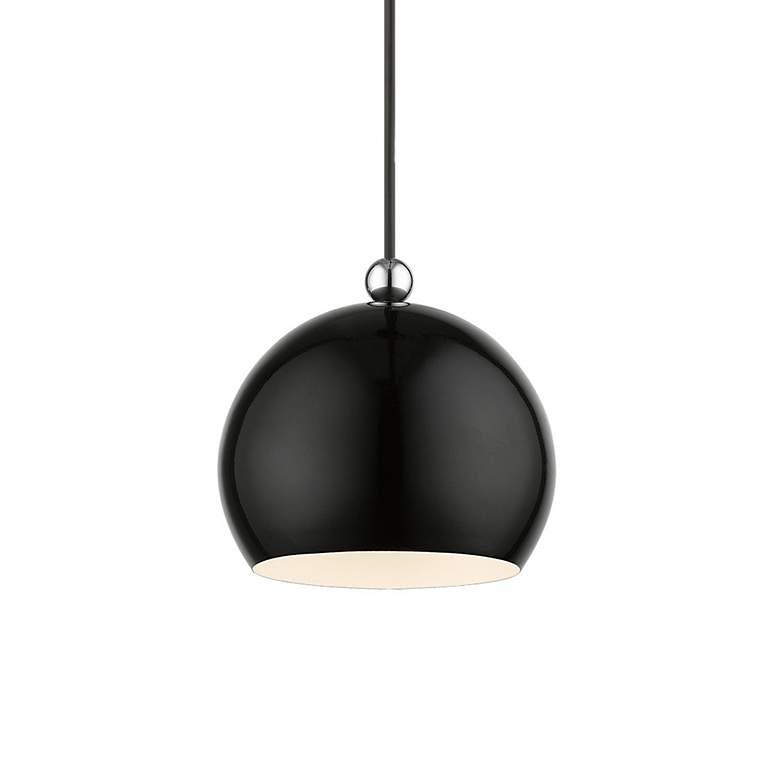 Image 5 Stockton 1 Light Shiny Black Globe Mini Pendant more views