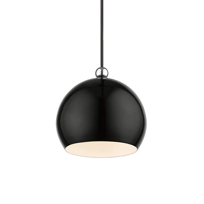 Image 6 Stockton 1 Light Shiny Black Globe Mini Pendant more views
