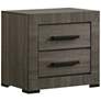 2_Stockton 21 1/2" Wide Gray Wood Finish 2-Drawer Nightstand