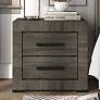1_Stockton 21 1/2" Wide Gray Wood Finish 2-Drawer Nightstand