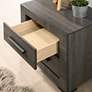 4_Stockton 21 1/2" Wide Gray Wood Finish 2-Drawer Nightstand more views