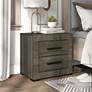 6_Stockton 21 1/2" Wide Gray Wood Finish 2-Drawer Nightstand more views