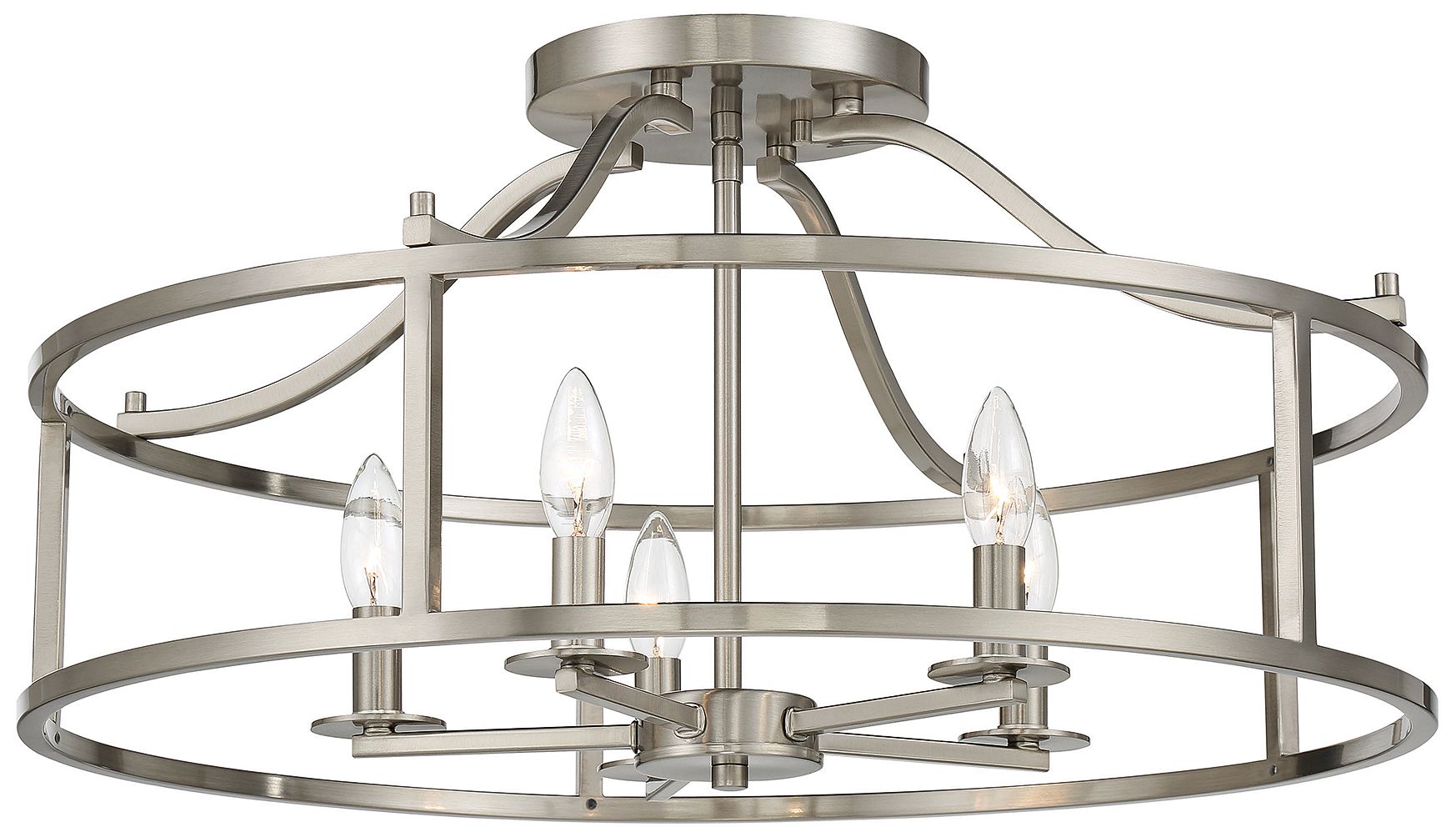 Image 4 Stockton 5-Light Ceiling Light in Satin Nickel more views