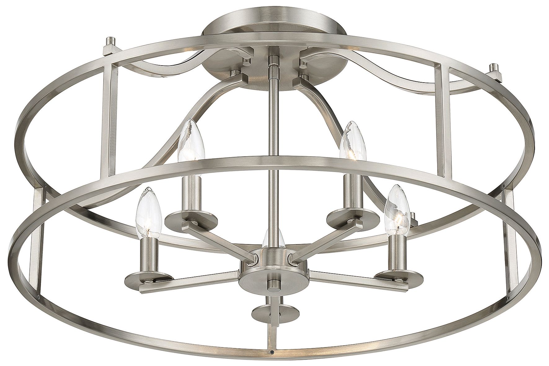 Image 5 Stockton 5-Light Ceiling Light in Satin Nickel more views