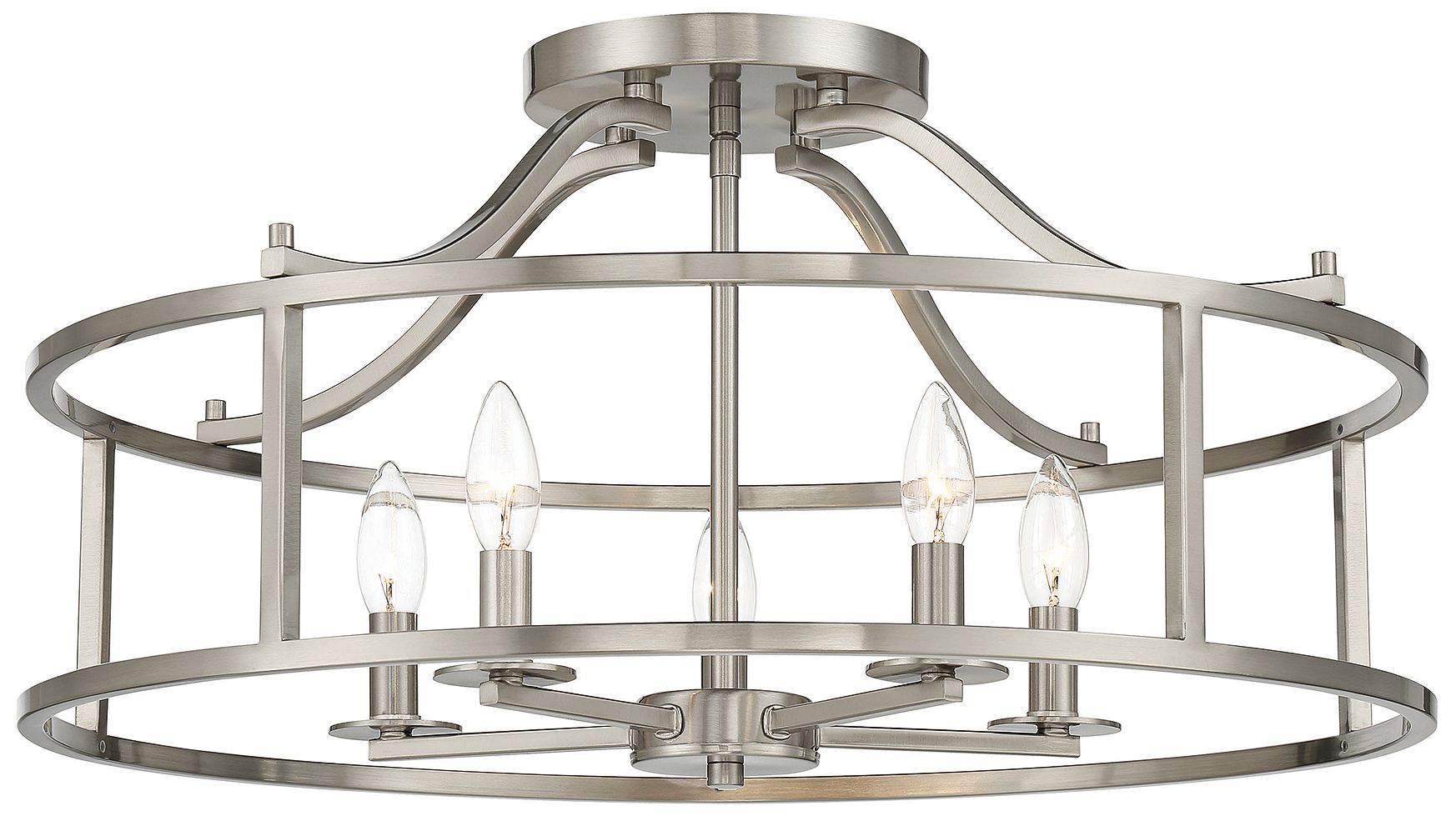 Image 6 Stockton 5-Light Ceiling Light in Satin Nickel more views