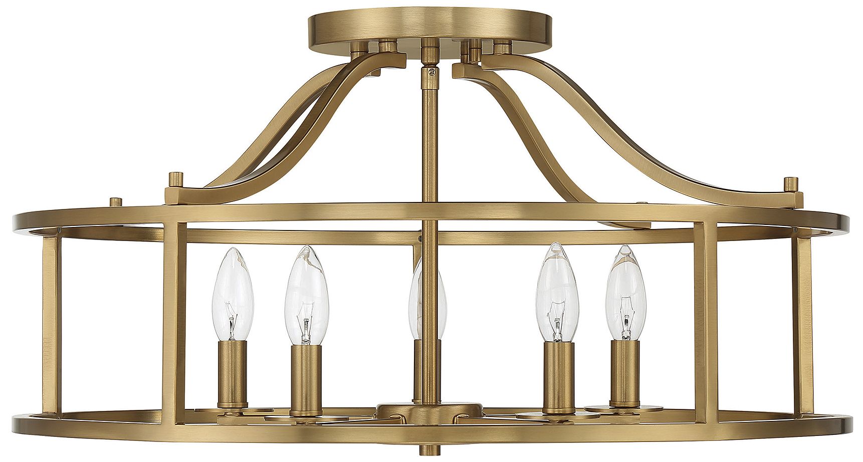 Image 2 Stockton 5-Light Ceiling Light in Warm Brass more views