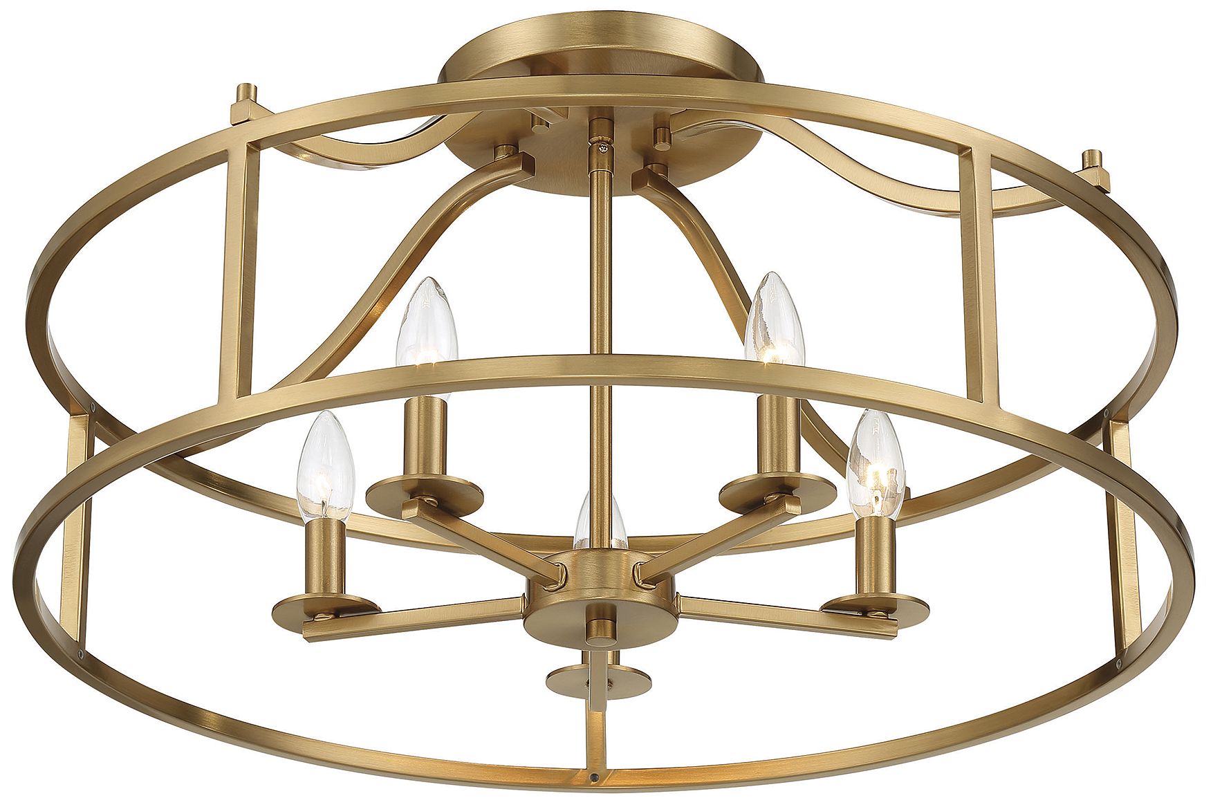 Image 4 Stockton 5-Light Ceiling Light in Warm Brass more views