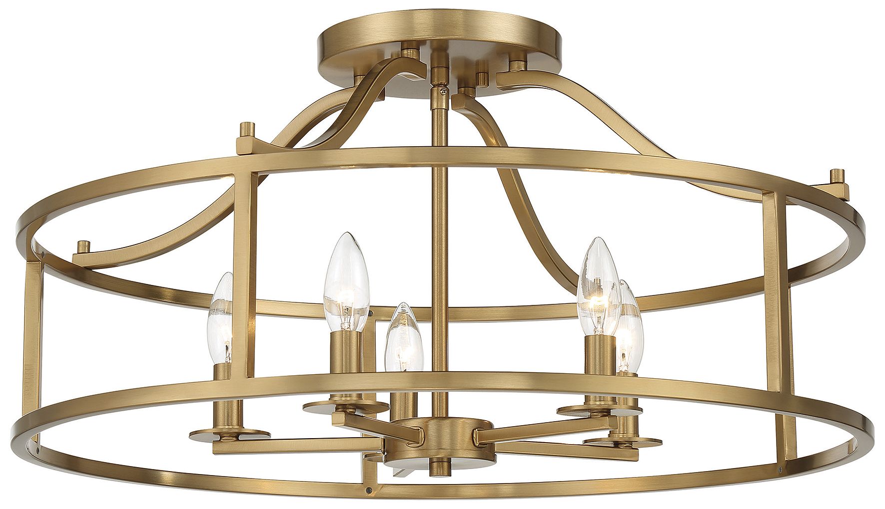 Image 5 Stockton 5-Light Ceiling Light in Warm Brass more views