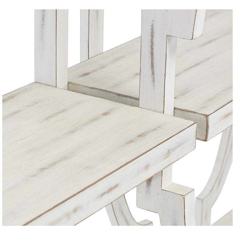 Image 5 Stockton 64" Wide Antique White 3-Tier Console Table more views