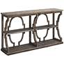 Stockton 64" Wide Chestnut 3-Tier Console Table in scene