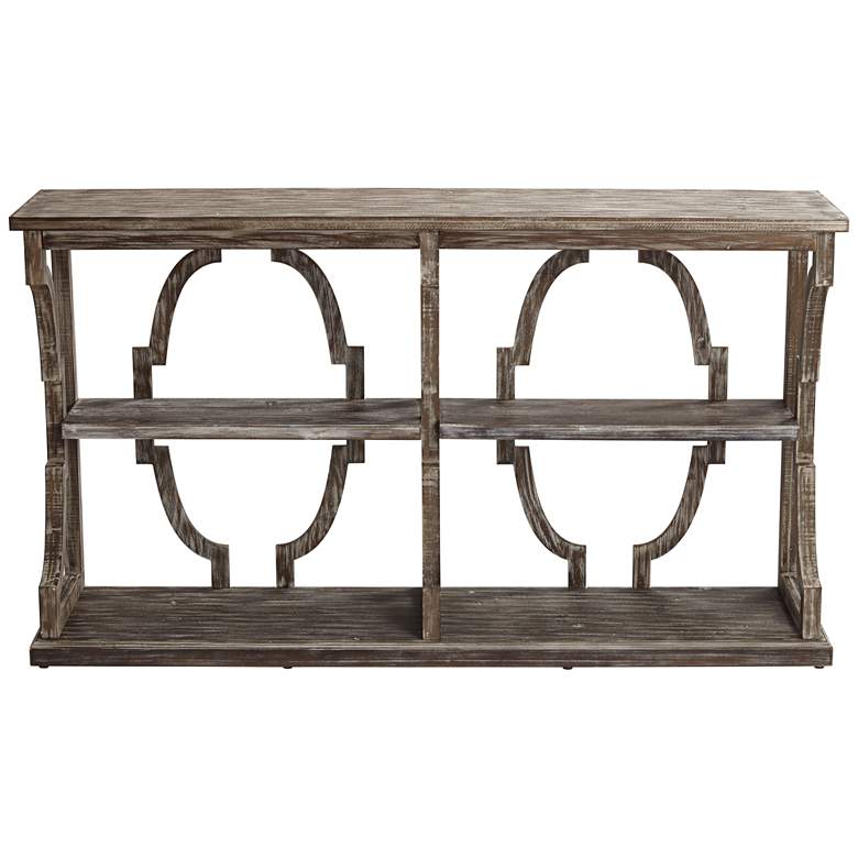 Image 6 Stockton 64" Wide Chestnut 3-Tier Console Table more views