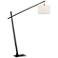 Stockton Charcoal Gray and Black Adjustable Arc Floor Lamp