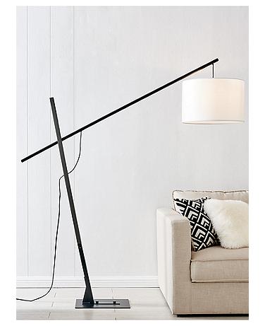 Stockton Charcoal Gray and Black Adjustable Arc Floor Lamp