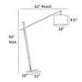 4_Stockton Charcoal Gray and Black Adjustable Arc Floor Lamp more views