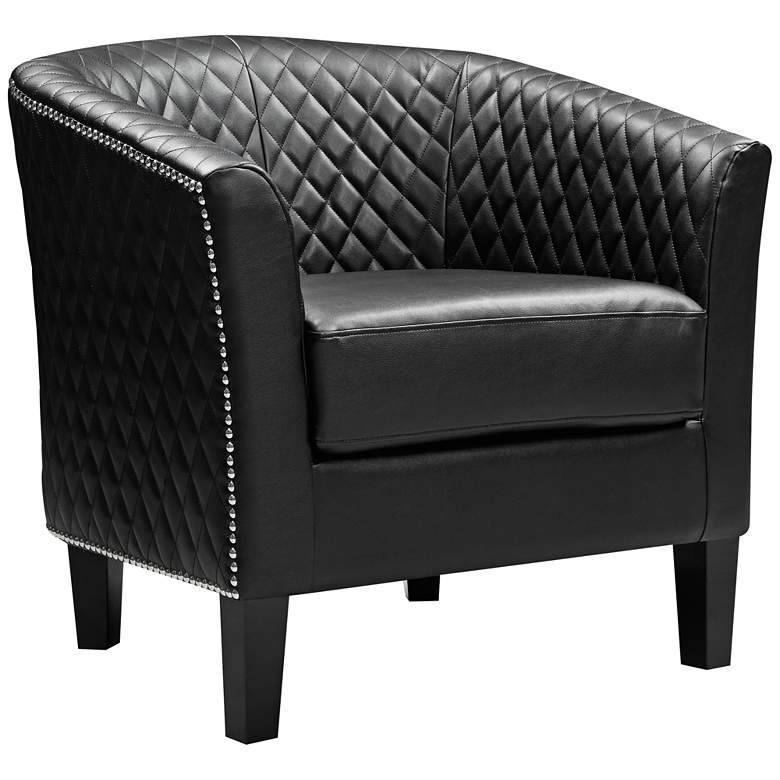Image 1 Stoddard Casino Midnight Stitched Faux Leather Club Chair