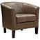 Stoddard Mink Diamond-Stitched Faux Leather Club Chair