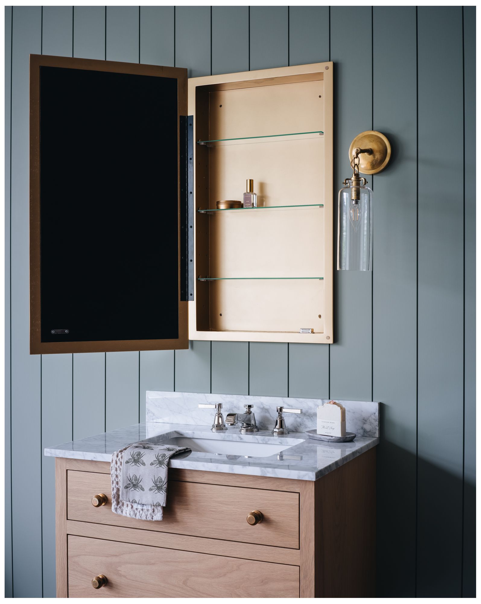 Image 6 Stoffer Home x Cooper Classics Georgian Gold Medicine Cabinet more views