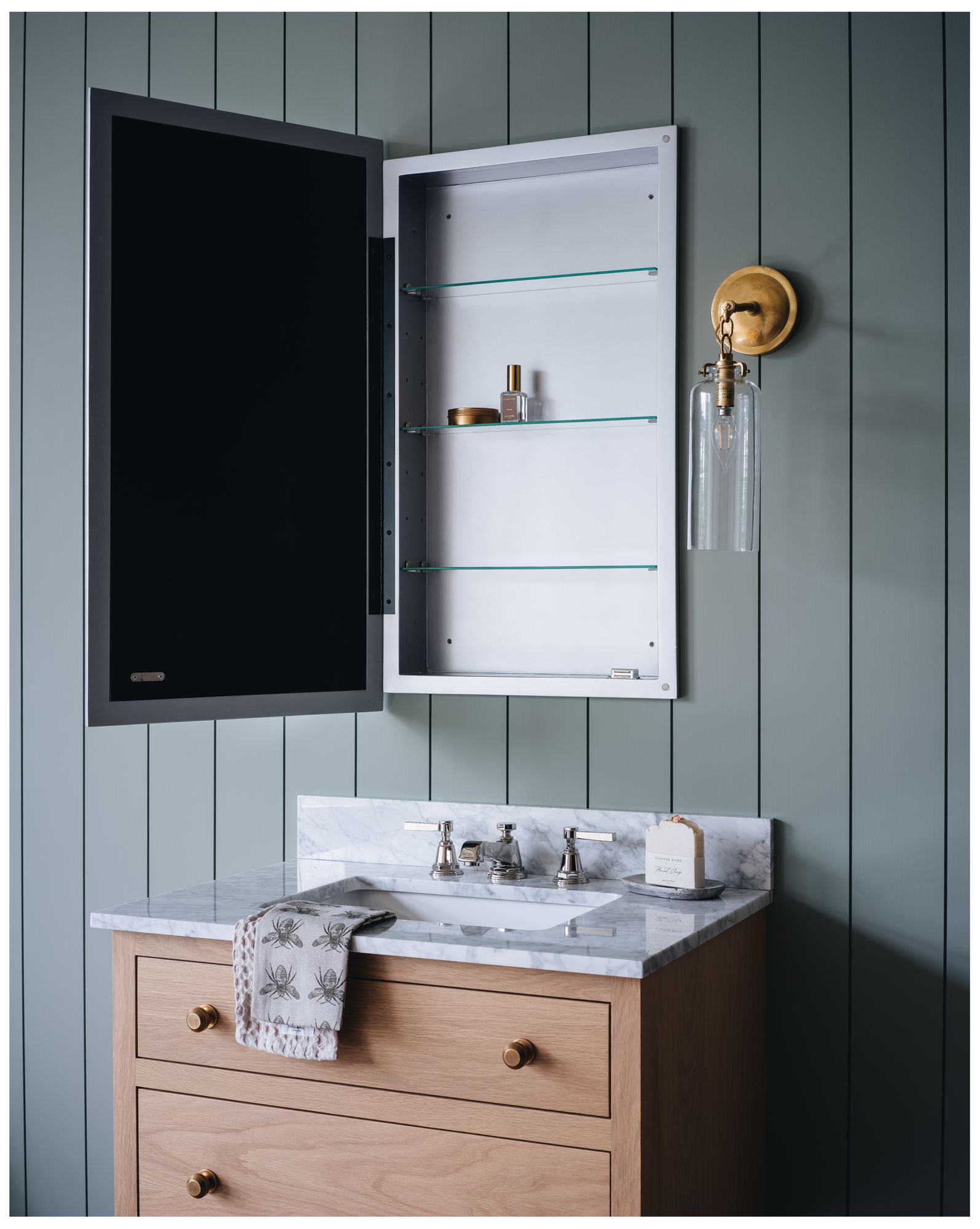 Image 5 Stoffer Home x Cooper Classics Georgian Silver Medicine Cabinet more views