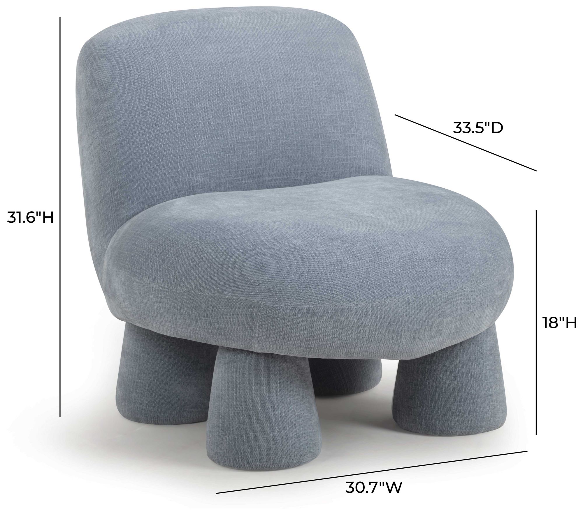 Image 7 Stomp Blue Upcycled Chenille Accent Chair more views