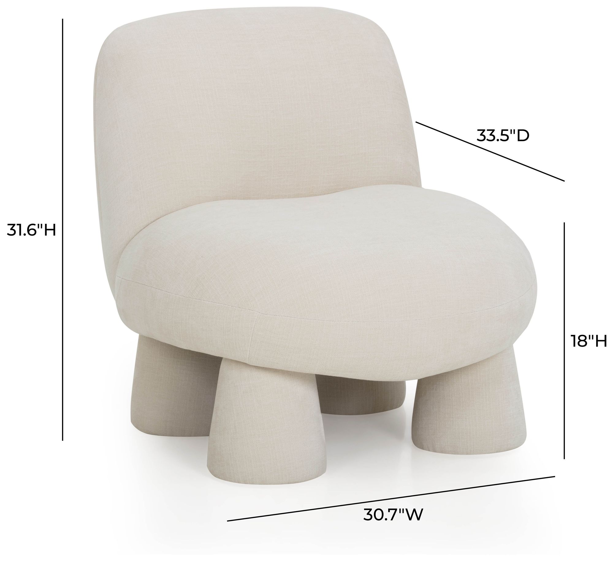 Stomp Cream Upcycled Chenille Accent Chair