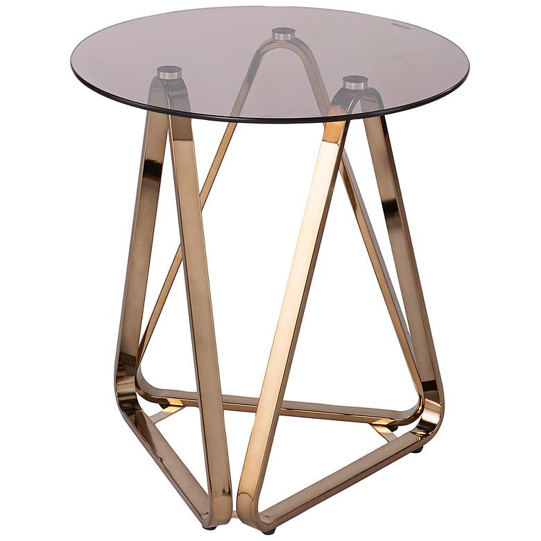 Image 2 Stondon 22 inch Wide Champagne Metal End Table