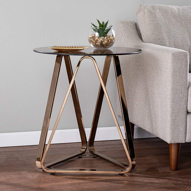 Image 1 Stondon 22" Wide Champagne Metal End Table