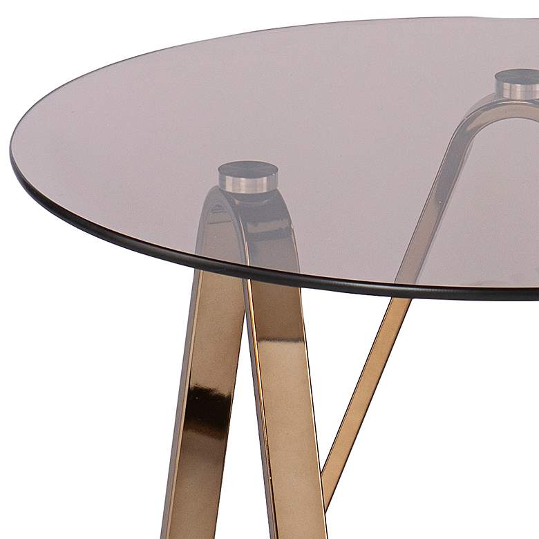 Image 3 Stondon 22" Wide Champagne Metal End Table more views
