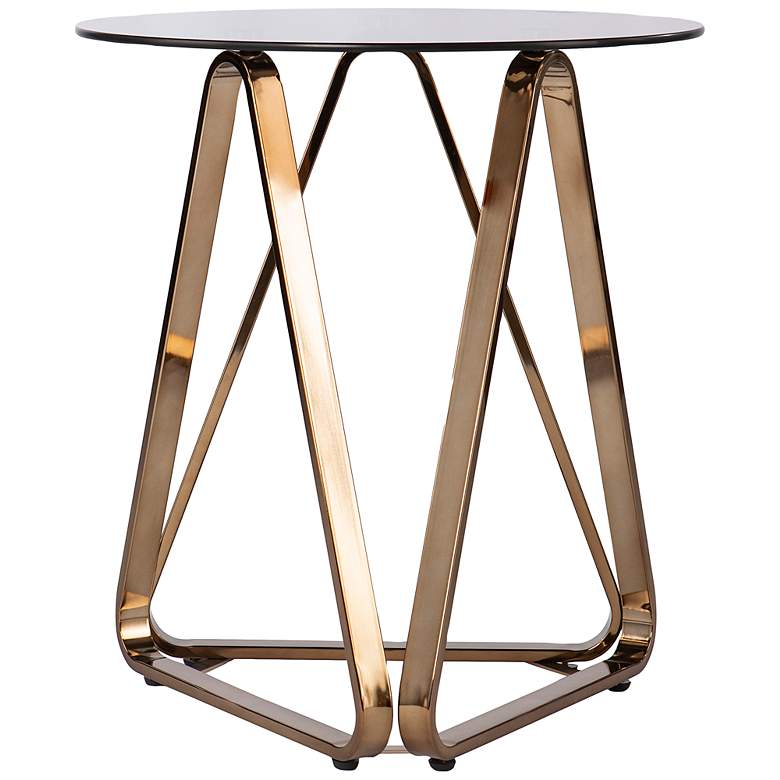 Image 5 Stondon 22" Wide Champagne Metal End Table more views