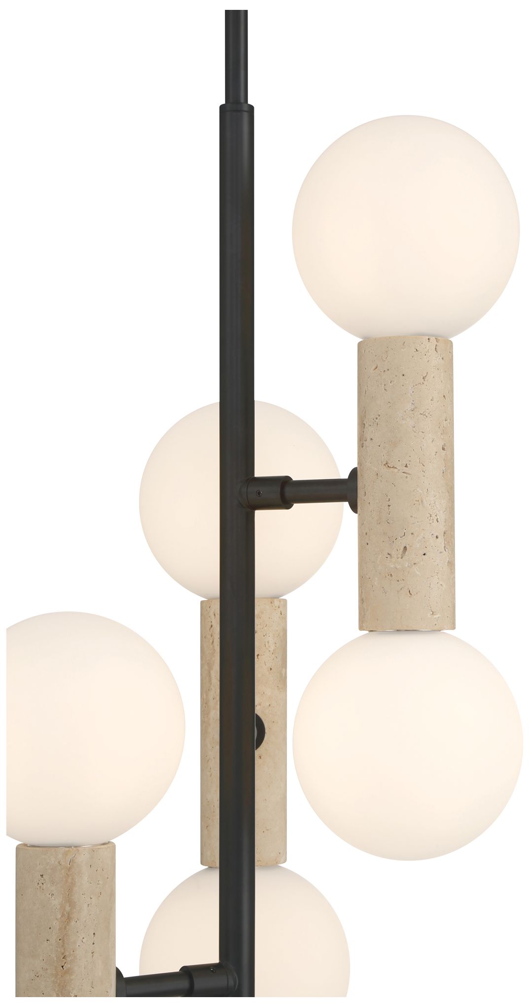 Image 3 Stone 12.5" Wide 6-Light Travertine LED Pendant more views