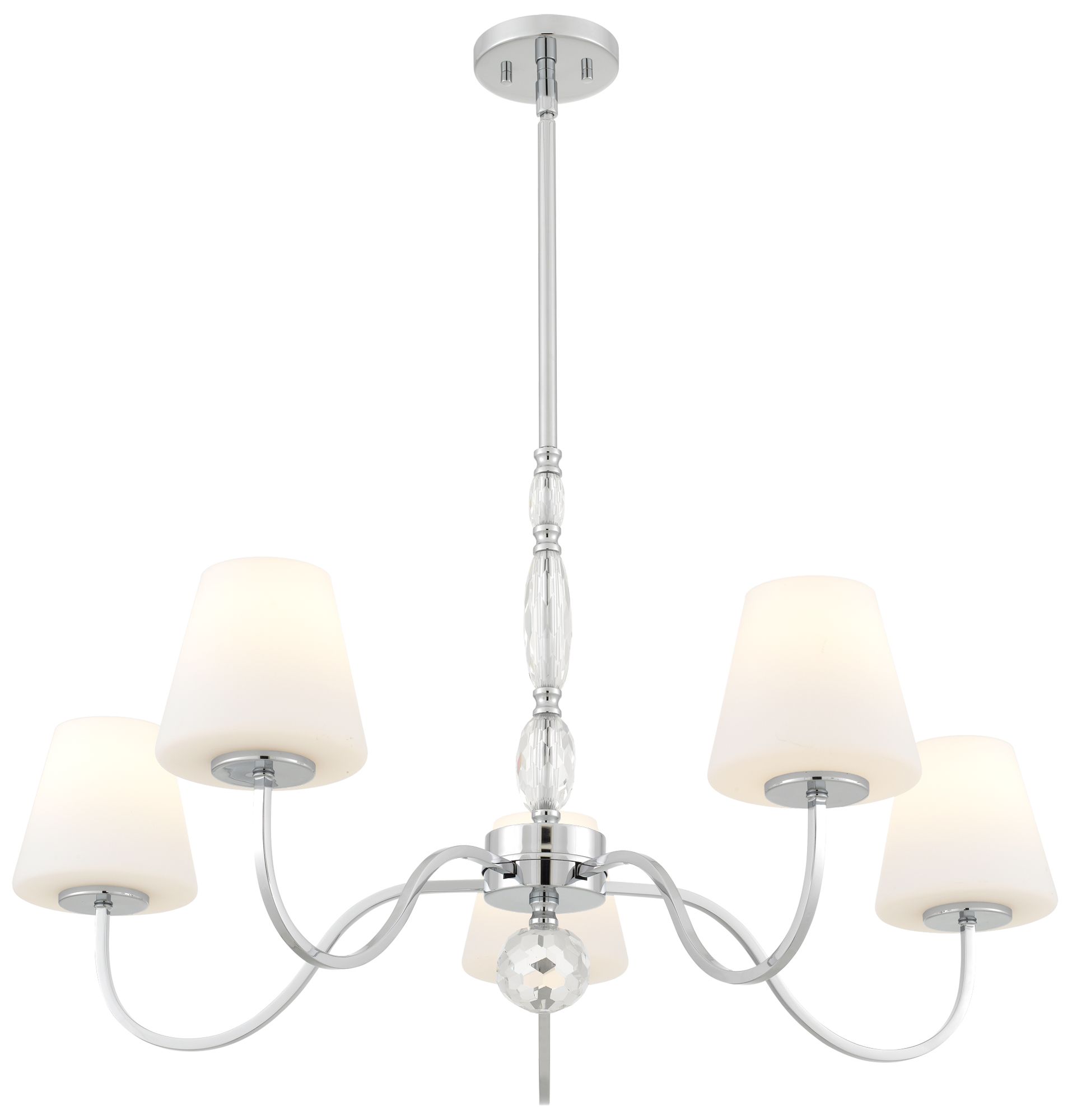 Image 5 Stone 5-Light Polished Chrome Chandelier more views