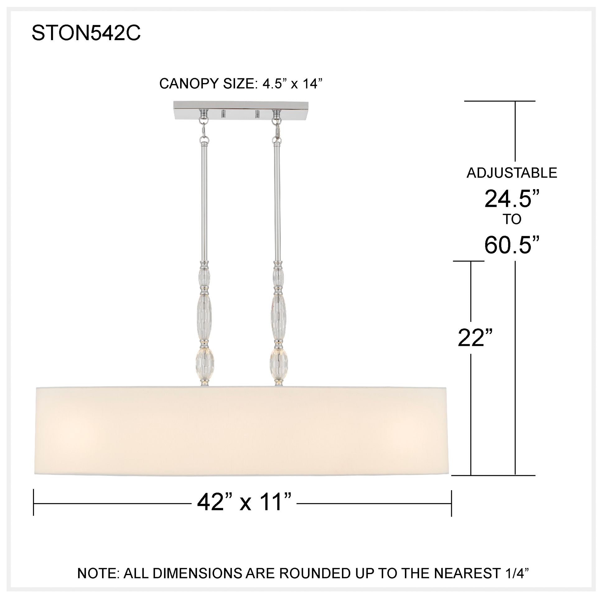 Stone 5-Light Polished Chrome Island Light