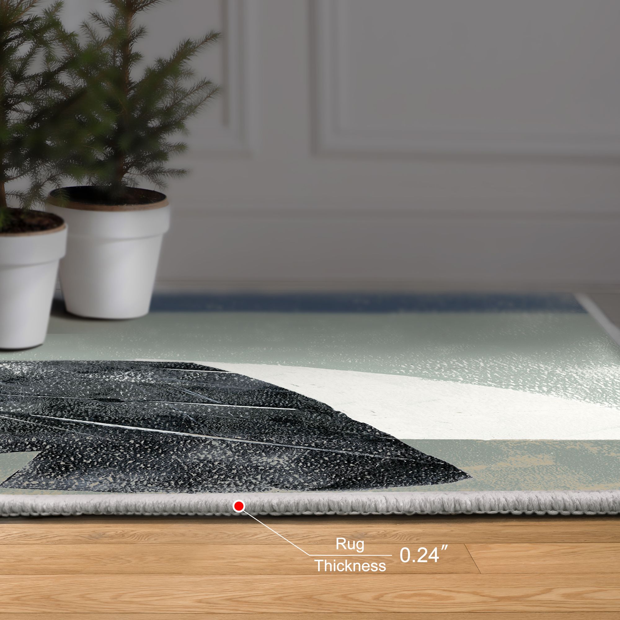 Image 6 Stone Abstract III Washable Abstract Art Area Rug size 8'x10' more views