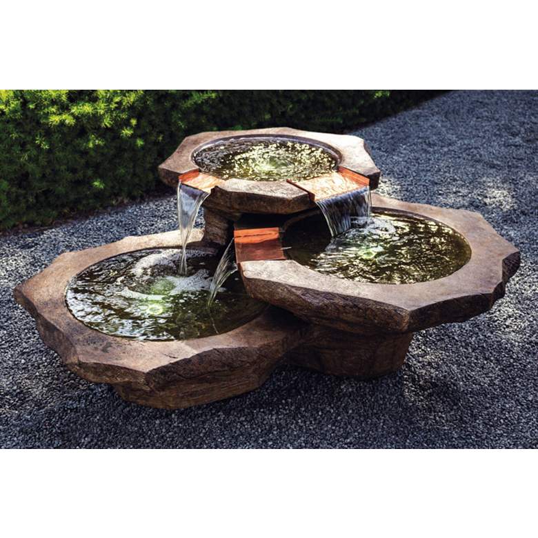 Image 1 Stone Basins 20 inch High Relic Lava LED Outdoor Fountain