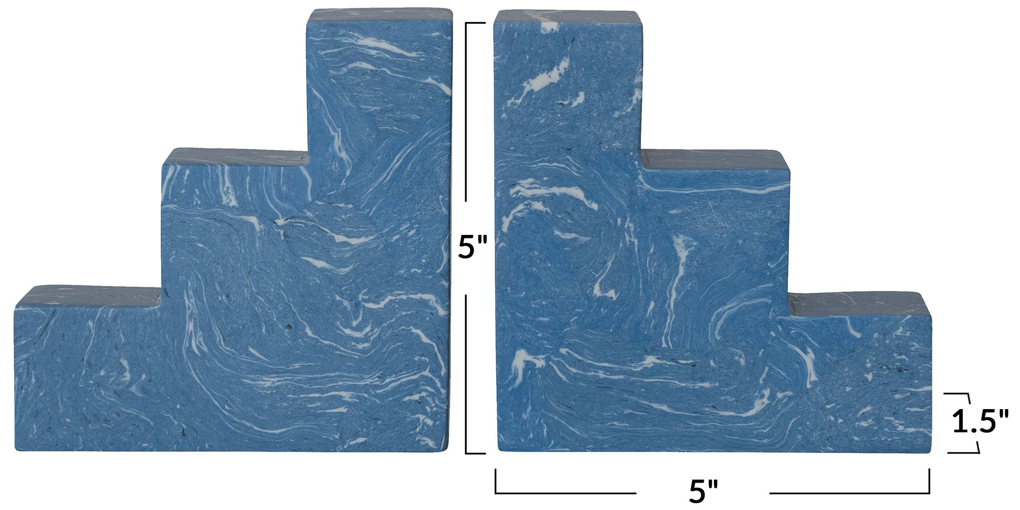 Image 3 Stone Bookend, Blue and White more views