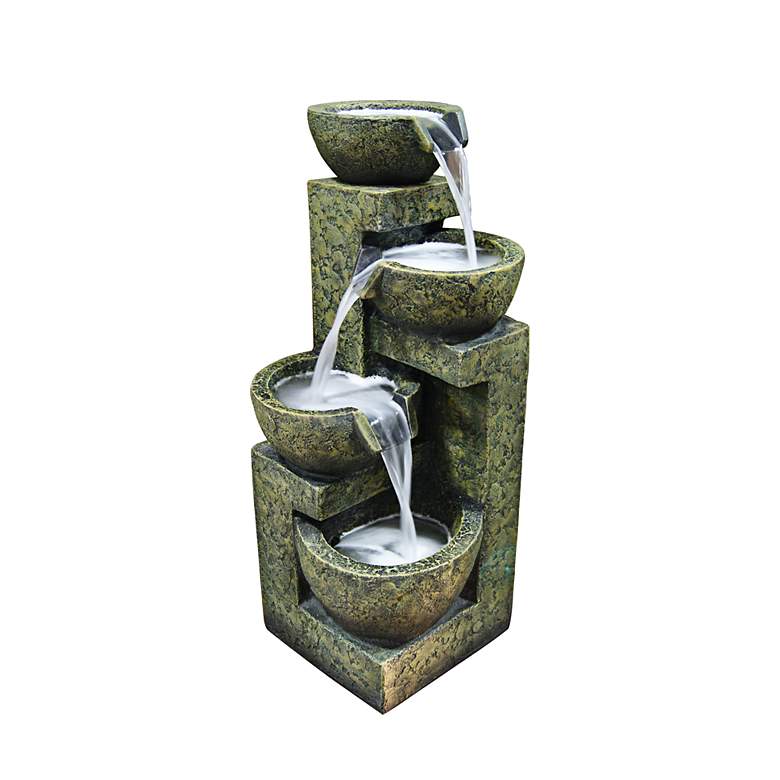 Image 1 Stone Bowls 4-Tier Indoor - Outdoor 24 inch High Floor Fountain