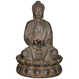 Image2 of Stone Buddha LED 19" High Tabletop Fountain