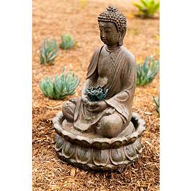 Image4 of Stone Buddha LED 19" High Tabletop Fountain more views