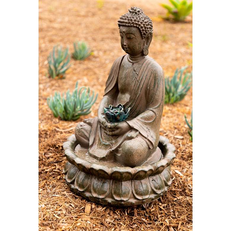 Image 4 Stone Buddha LED 19 inch High Tabletop Fountain more views