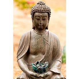 Image5 of Stone Buddha LED 19" High Tabletop Fountain more views