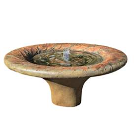 Image1 of Stone Leaf 20" High Garden Patio Bubbler Fountain with Light